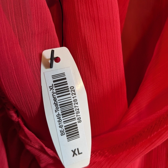 NWT Adore Me Coral Sheer Tie V-Neck Nightie, size XL - Picture 7 of 7